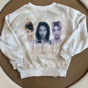TLC Graphic Crewneck Sweatshirt - White & Purple Tie-Dye